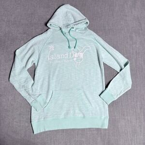 US Apparel Island Dog St George Island Mint Green Heather Hoodie Sweatshirt XL
